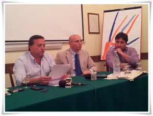 Taverniti, Gallucci e Matacera in conferenza stampa all’hotel Nocchiero