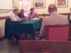La riunione a porte chiuse tra Tallini e gli esponenti del Pdl presenti alla conferenza stampa