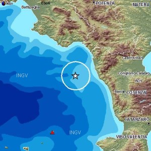 Scossa al largo della costa occidentale della Calabria