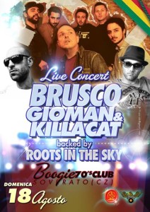 Soverato – Musica reggae, domenica 18 Agosto Brusco, Gioman&Killacat in concerto