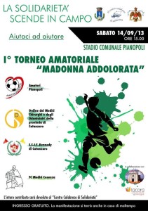 1° Torneo Amatoriale di Calcio “Madonna Addolorata” per il Centro Calabrese di Solidarietà