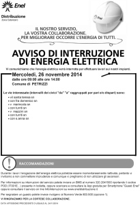 Avvisi Enel di Interruzione Energia Elettrica