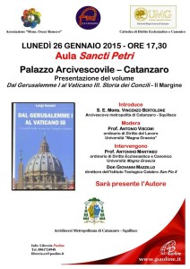 Catanzaro – Lunedì 26 Gennaio la presentazione del libro “Dal Gerusalemme I al Vaticano III”