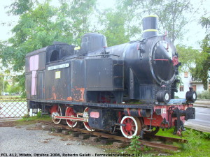 Locomotiva FCL 412 monumentata alla stazione di Mileto
