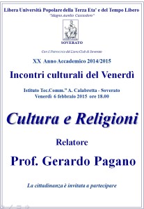 Soverato – Conferenza del Prof. Gerardo Pagano “Cultura e Religioni”