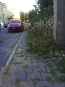 FOTO NEWS | Degrado e sporcizia sui marciapiedi in Via Aldo Moro a Davoli Marina