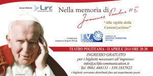 “Nella memoria di Giovanni Paolo II”  ritorna venerdì 11 aprile a Catanzaro