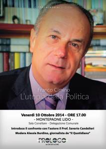 Montepaone – Venerdì 10 ottobre presentazione del libro di Franco Cimino “L’utopia della politica”