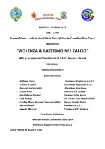 Oggi visita del Presidente Associazione Allenatori Renzo Ulivieri in Calabria