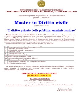 Master in Diritto civile all’Università degli Studi Magna Græcia di Catanzaro
